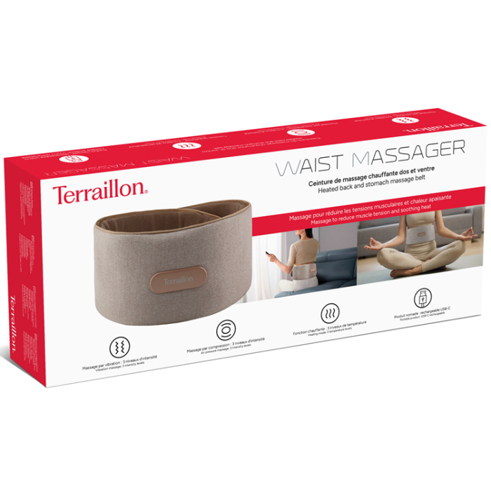 Terraillon - Terraillon Värmebälte uppladdningsbar, 2 massagelägen & värmefunktion