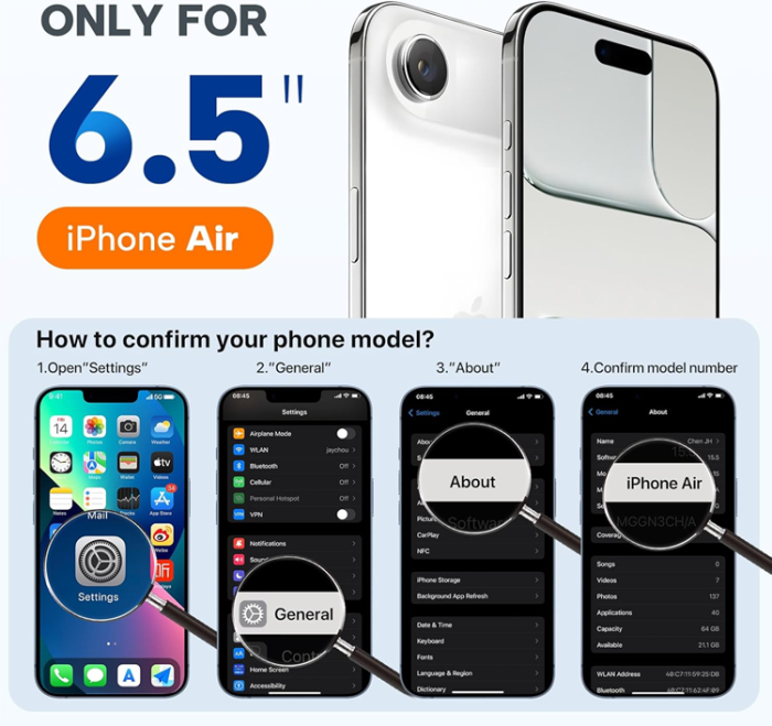 A-One Brand - iPhone 17 Air Mobilskal Magsafe Liquid Silicone - Svart