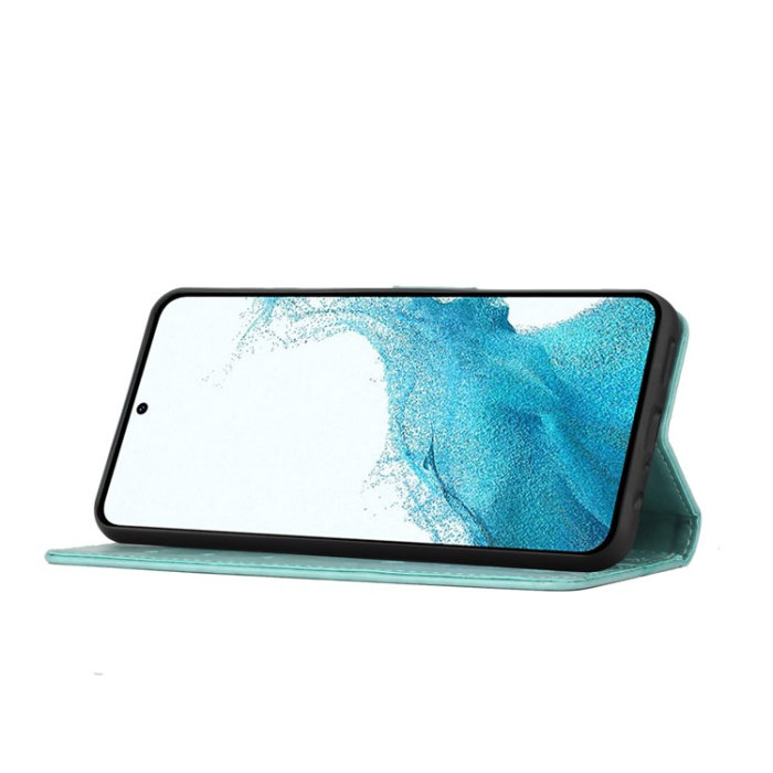 A-One Brand - Galaxy S23 Plus Plånboksfodral Imprinting Flower Butterfly - Grön