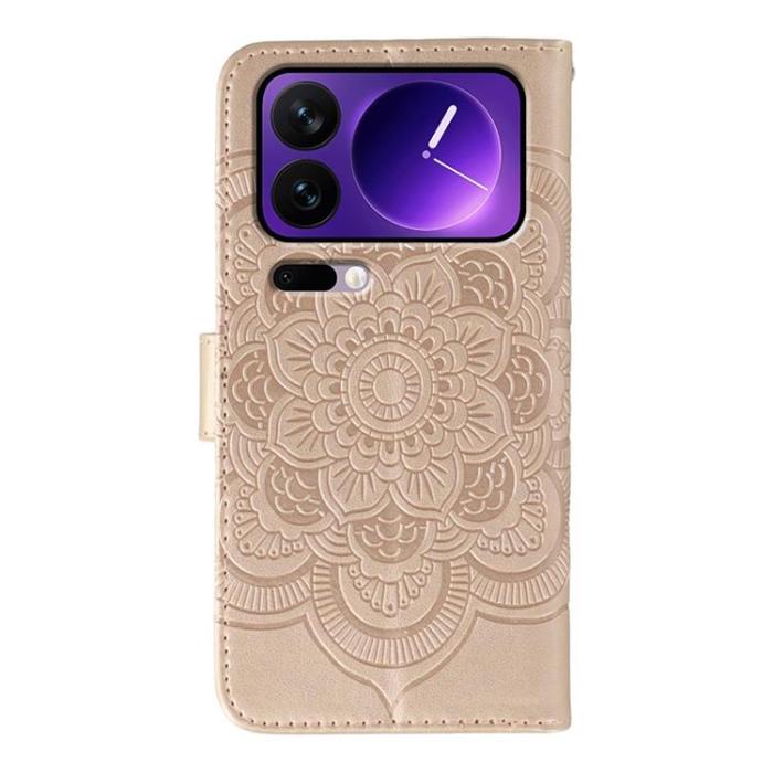 A-One Brand - Xiaomi 17 Pro Max Konstläder Plånboksfodral Rhinestone Mandala Imprint