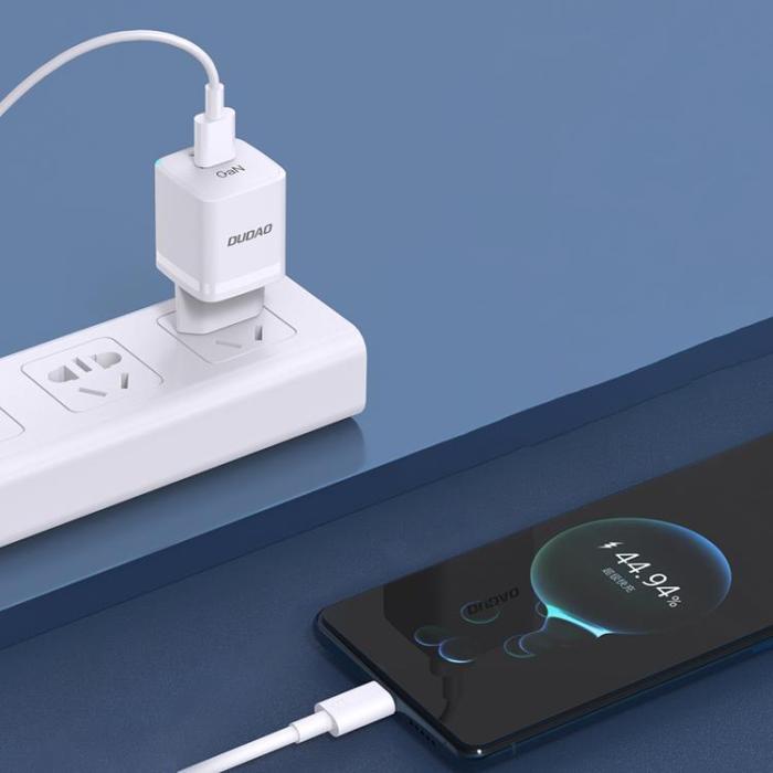 Dudao - Dudao Väggladdare USB/USB-C 33W - Vit
