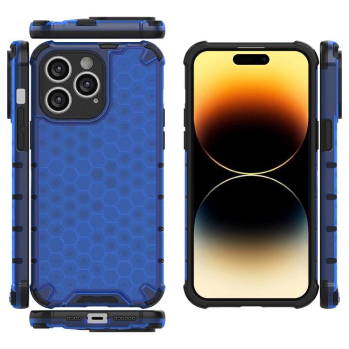 OEM - iPhone 14 Pro Skal Honeycomb Armored Hybrid - Blå