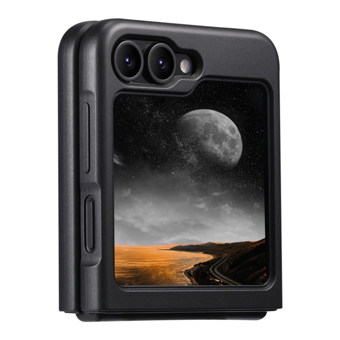 SUTENI - Suteni Galaxy Z Flip 5 Mobilskal MagSafe Carbon Fiber - Svart