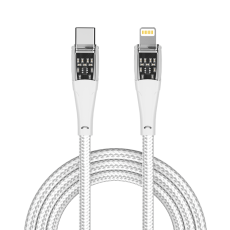 QUALO - QUALO USB-C - till Lightning Kabel 1.5m 2.4A Transparent nylon