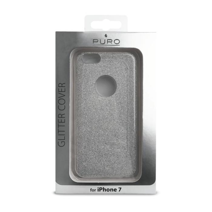 UTGATT5 - Puro iPhone 7/8/SE 2020 Glitter Mobilskal - Silver