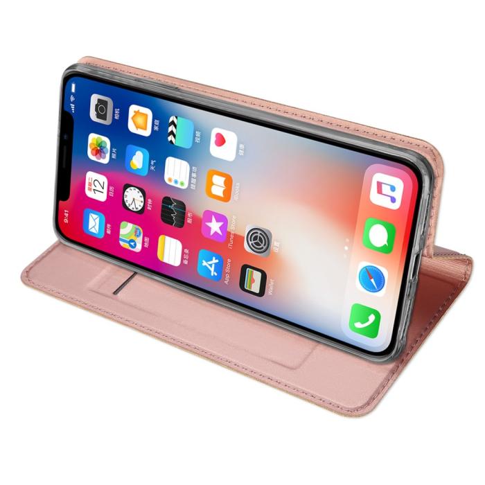 UTGATT1 - Dux Ducis Plånboksfodral till Apple iPhone XR - Roséguld