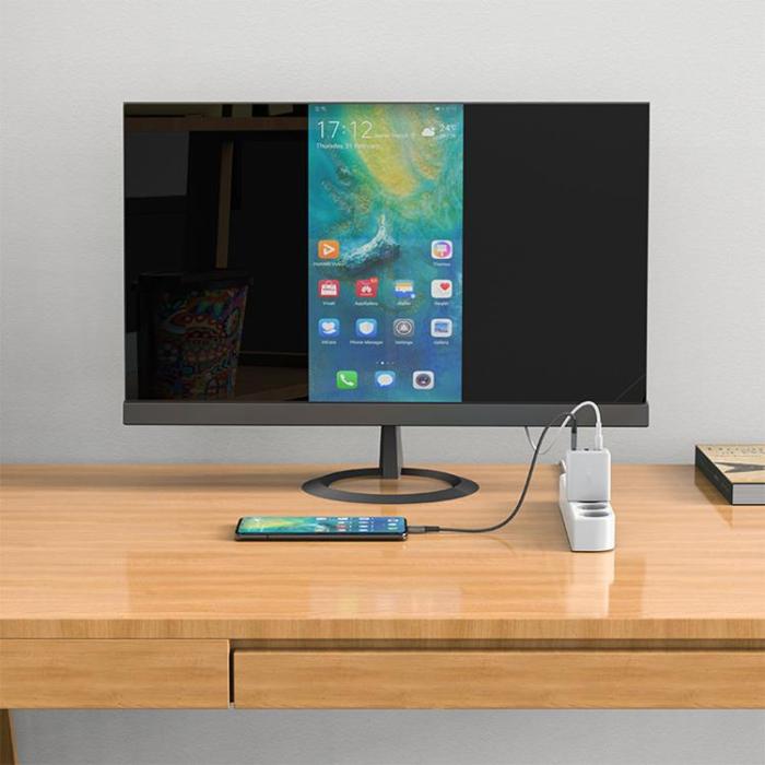 Acefast - Acefast 2in1 Väggladdare 65W USB-A till USB-C/HDMI Kabel - Vit