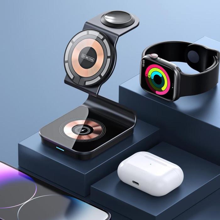 DUZZONA - Duzzona 3-in-1 Trådlös Laddare Magsafe iPhone, Apple Watch, Airpods