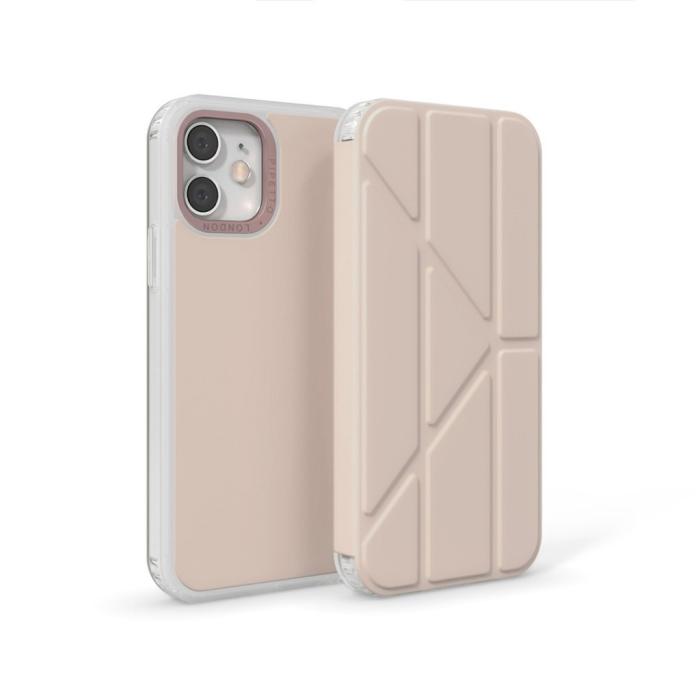 Pipetto - Pipetto Origami Folio Fodral För iPhone 12 & 12 Pro - Dusty Pink
