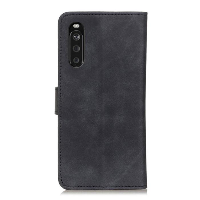 KHAZNEH - Khazneh Retro Plånboksfodral till Xperia 10 III - Svart