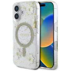 Guess - Guess iPhone 16 Mobilskal MagSafe Resin Flowers - Beige