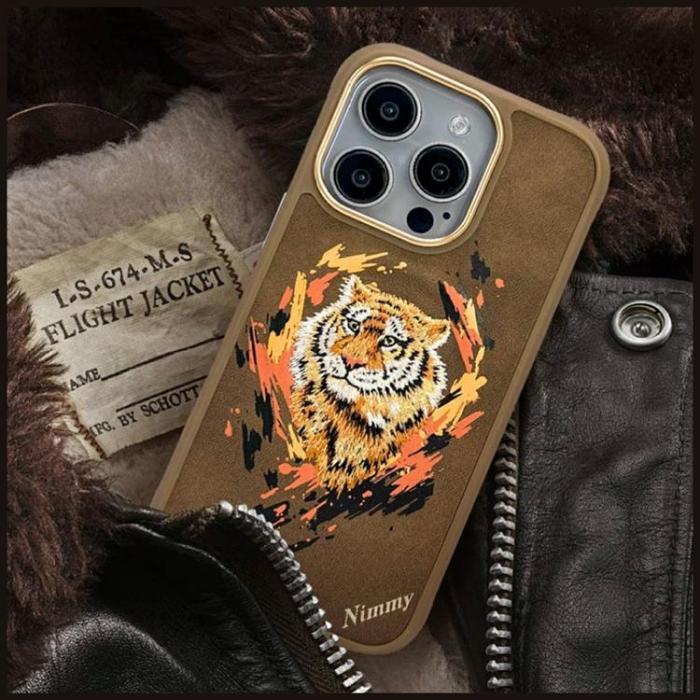 NIMMY - Nimmy iPhone 16 Pro Mobilskal MagSafe Tiger - Ljusbrun