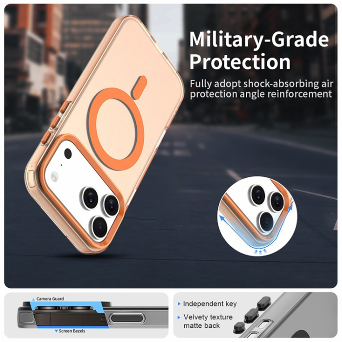 A-One Brand - iPhone 17 Pro Max Mobilskal MagSafe Anti Drop Hybrid - Orange