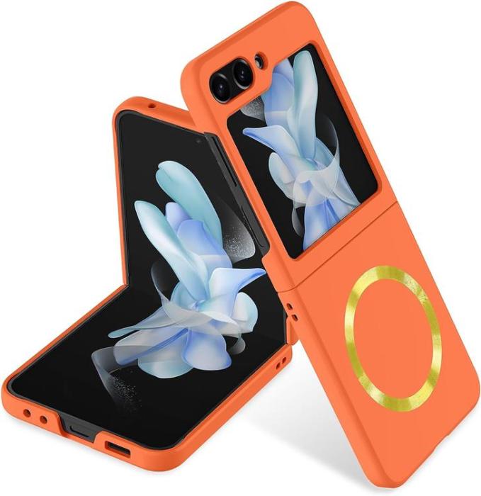 A-One Brand - Galaxy Z Flip 5 Mobilskal Magsafe Skinn-Touch - Orange