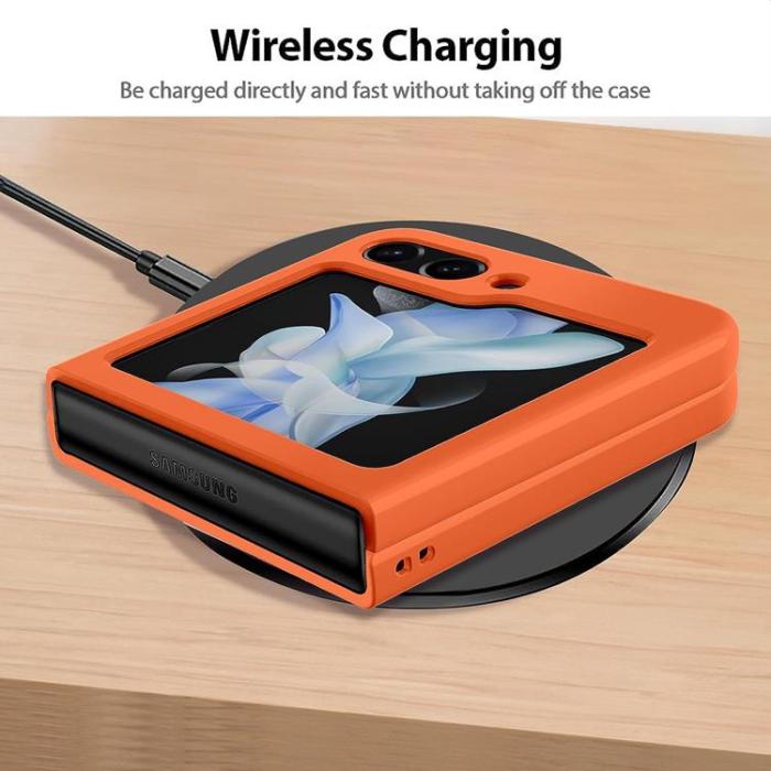 A-One Brand - Galaxy Z Flip 5 Mobilskal Magsafe Skinn-Touch - Orange