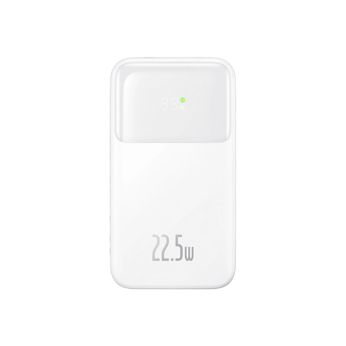 BASEUS - Baseus Powerbank 10000mAh 22.5W Med Kabel - Vit