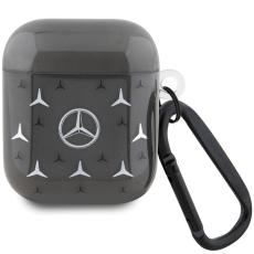 Mercedes - Mercedes AirPods 1/2 Skal Large Star Pattern - Svart