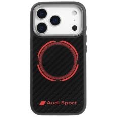 Audi - Audi iPhone 17 Pro Mobilskal MagSafe Carbon Fiber Sport Red Circle