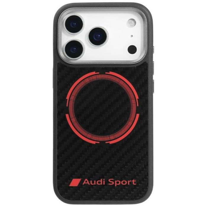 Audi - Audi iPhone 17 Pro Mobilskal MagSafe Carbon Fiber Sport Red Circle