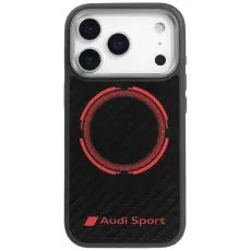 Audi - Audi Mobilskal till iPhone 17 Pro MagSafe Carbon Fiber Sport Red Circle