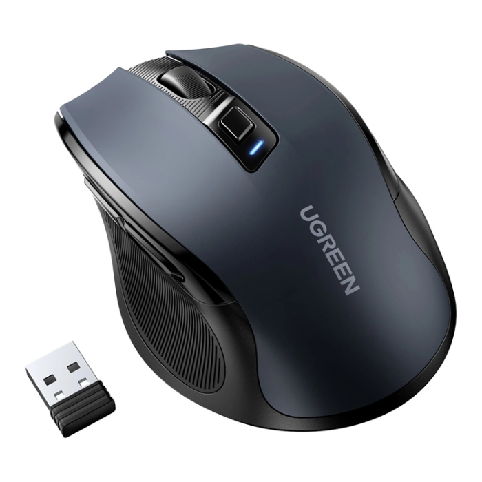 Ugreen - Ugreen Optisk Trådlös USB-Mus 2.4GHz 4000 DPI MU006 - Svart
