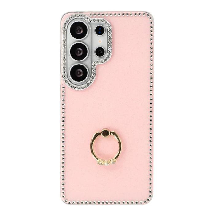 OEM - Mobilskal för Samsung Galaxy S26 Ultra Ring Kickstand Plast Glittrande Ljusrosa