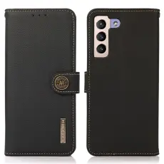 KHAZNEH - KHAZNEH Galaxy S23 Plus Plånboksfodral Äkta Läder RFID - Svart