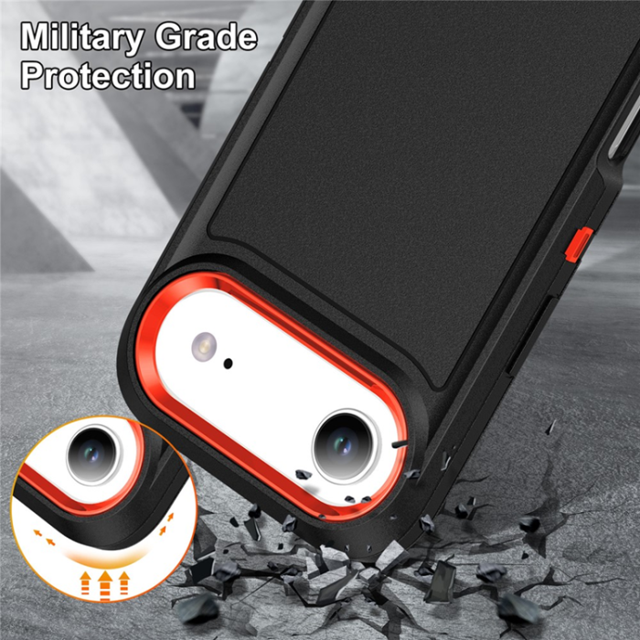 A-One Brand - iPhone 17 Air Mobilskal Kickstand Silikon - Svart/Orange