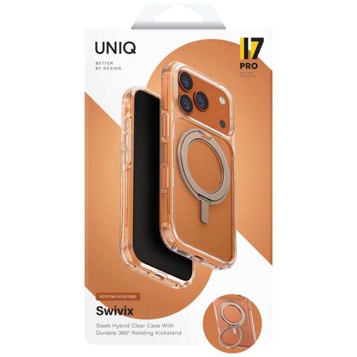 UNIQ - UNIQ iPhone 17 Pro Mobilskal Swivix 360 Rotating Kickstand - Guld