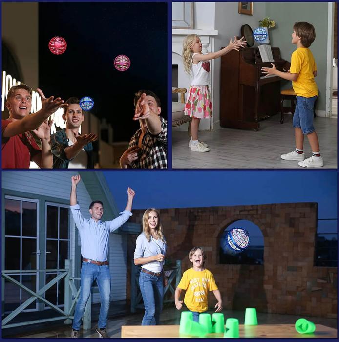Fidget Toys - Flynova Pro - Svävande Boll - Magic LED Space Ball - Blå