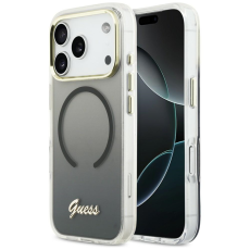 Guess - Guess Mobilskal F&ouml;r iPhone 17 Pro Max MagSafe IML Gradient Script Metal - Svart