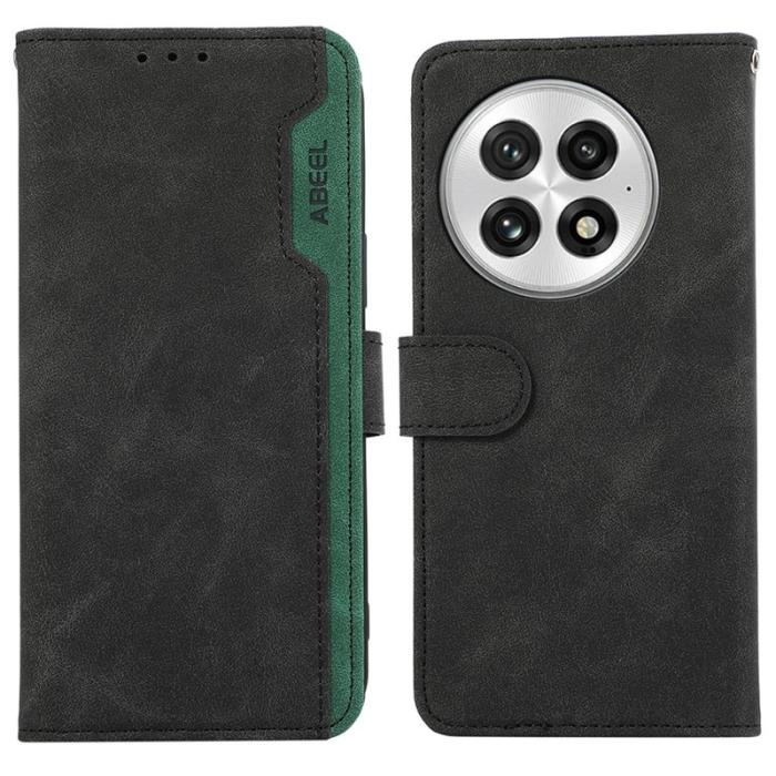 ABEEL - ABEEL OnePlus 13 Plånboksfodral i Splicing Konstläder RFID-Skydd - Svart