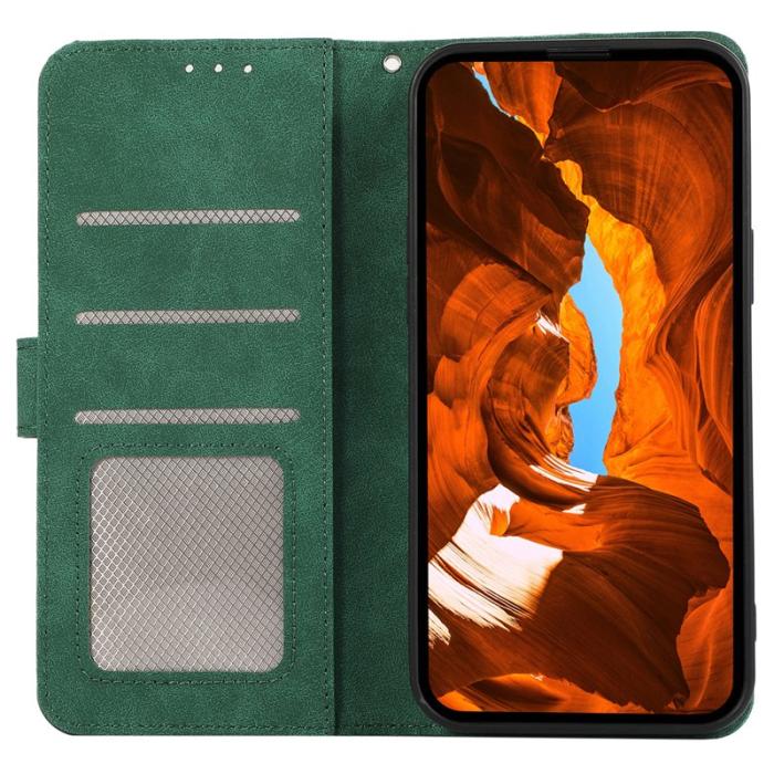 ABEEL - ABEEL OnePlus 13 Plånboksfodral Splicing Konstläder Flip Grön RFID-Skydd