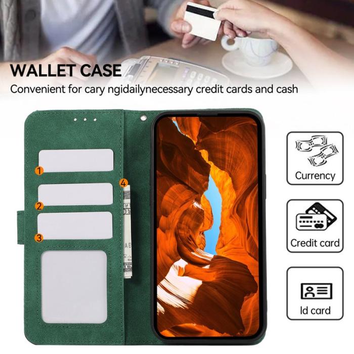 ABEEL - ABEEL OnePlus 13 Plånboksfodral Splicing Konstläder Flip Grön RFID-Skydd
