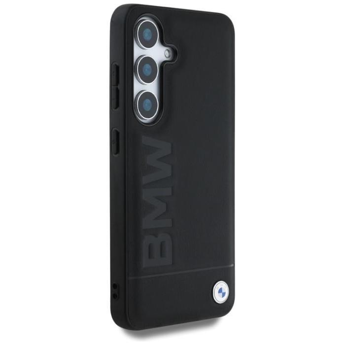 BMW - BMW Galaxy S25 Mobilskal Läder Big Wordmark - Svart