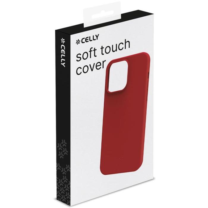 Celly - Celly iPhone 16 Mobilskal Cromo Soft Rubber - Röd
