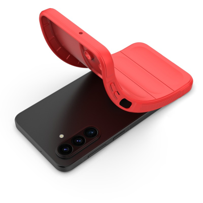 WANLONFENG - WANLONFENG Galaxy A17 Mobilskal med Härdat Glas HD - Röd