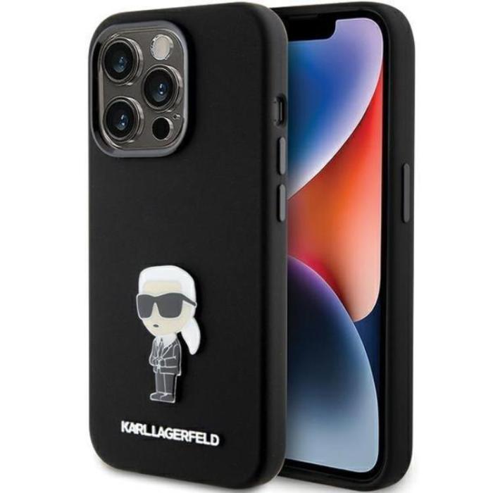 KARL LAGERFELD - KARL LAGERFELD iPhone 15 Pro Mobilskal Ikonik Metal Pin