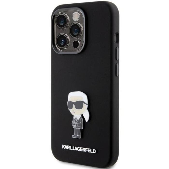 KARL LAGERFELD - KARL LAGERFELD iPhone 15 Pro Mobilskal Ikonik Metal Pin