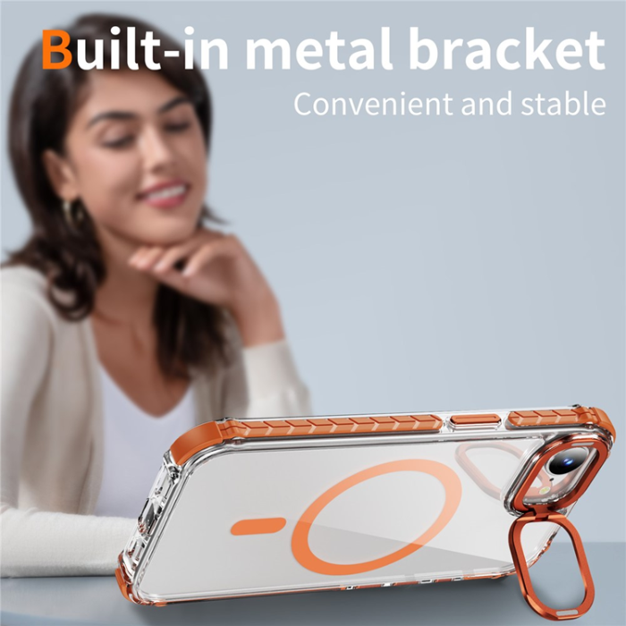 A-One Brand - iPhone 16e Mobilskal MagSafe Kickstand - Orange