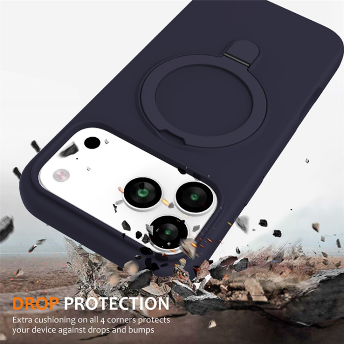 A-One Brand - iPhone 17 Pro Mobiskal MagSafe Kickstand PC+Silikon - Midnattsblå
