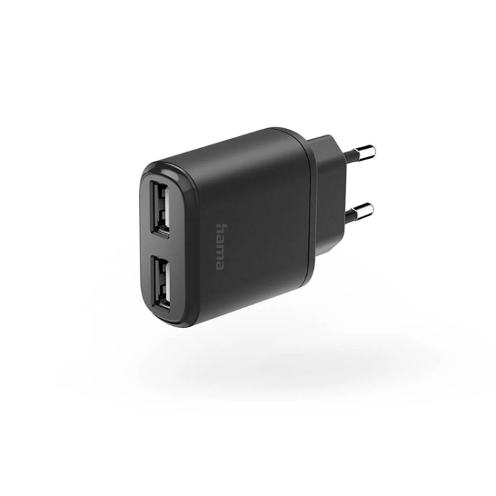 Hama - Hama Väggladdare 12W 2xUSB-A - Svart
