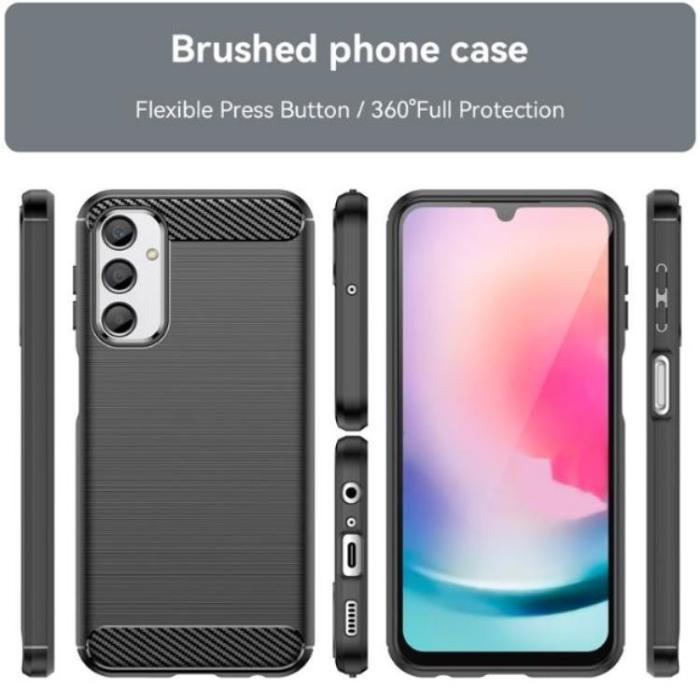 OEM - Galaxy A24 4G Mobilskal Carbon Fiber Brushed - Svart