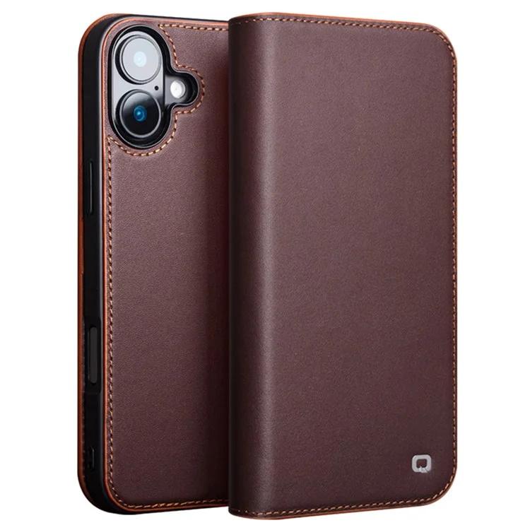 QIALINO iPhone 16 Plånboksfodral Äkta läder - Brun | 2353 | AlltMobil