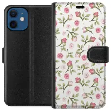 Gustaf - Pl&aring;nboksfodral till Apple iPhone 12 med Blommigt