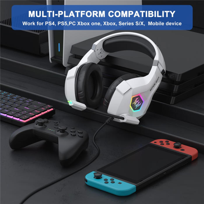KOTION EACH - KOTION EACH Over-Ear Gaming Trådbundna Hörlurar RGB-ljus GS450