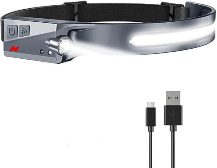 OEM - LED Uppladdningsbar pannlampa IPX4 12000 mAH - Svart