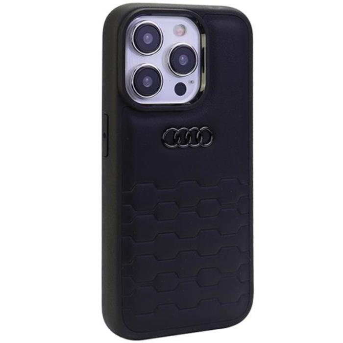 Audi - Audi iPhone 15 Pro Max Mobilskal Syntetiskt Läder - Svart