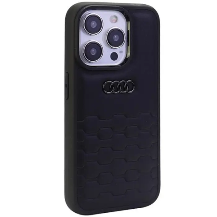 Audi - Audi iPhone 15 Pro Max Mobilskal Syntetiskt Läder - Svart