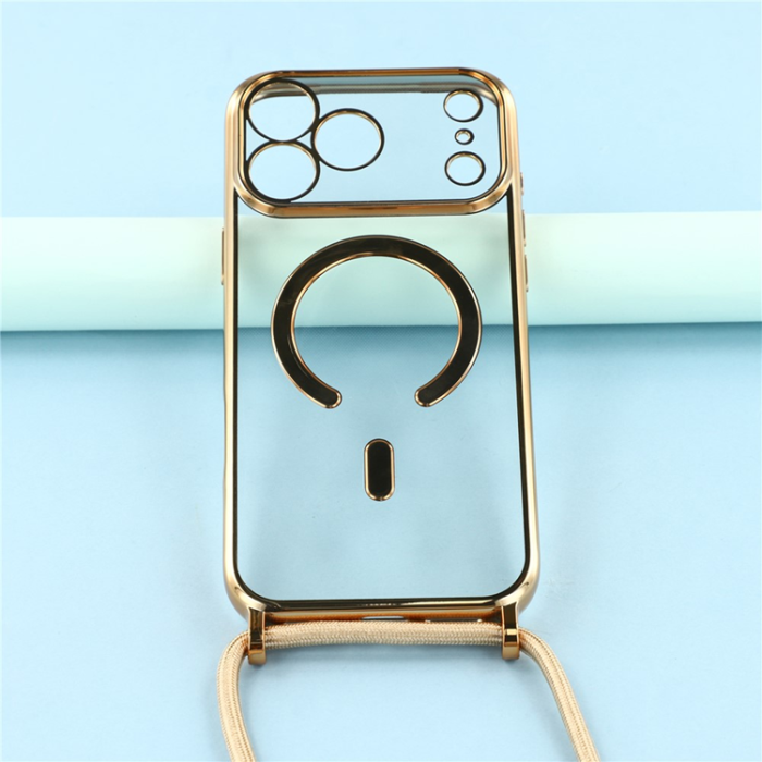 A-One Brand - iPhone 17 Pro Mobilskal MagSafe Electroplating Edge TPU - Guld